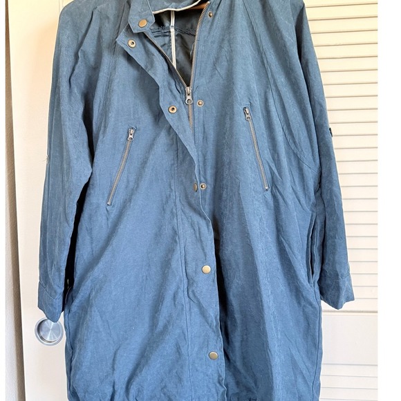 Brandy Melville Blue Cocoon Style Jacket Lightweight Spring Coat - Picture 4 of 7